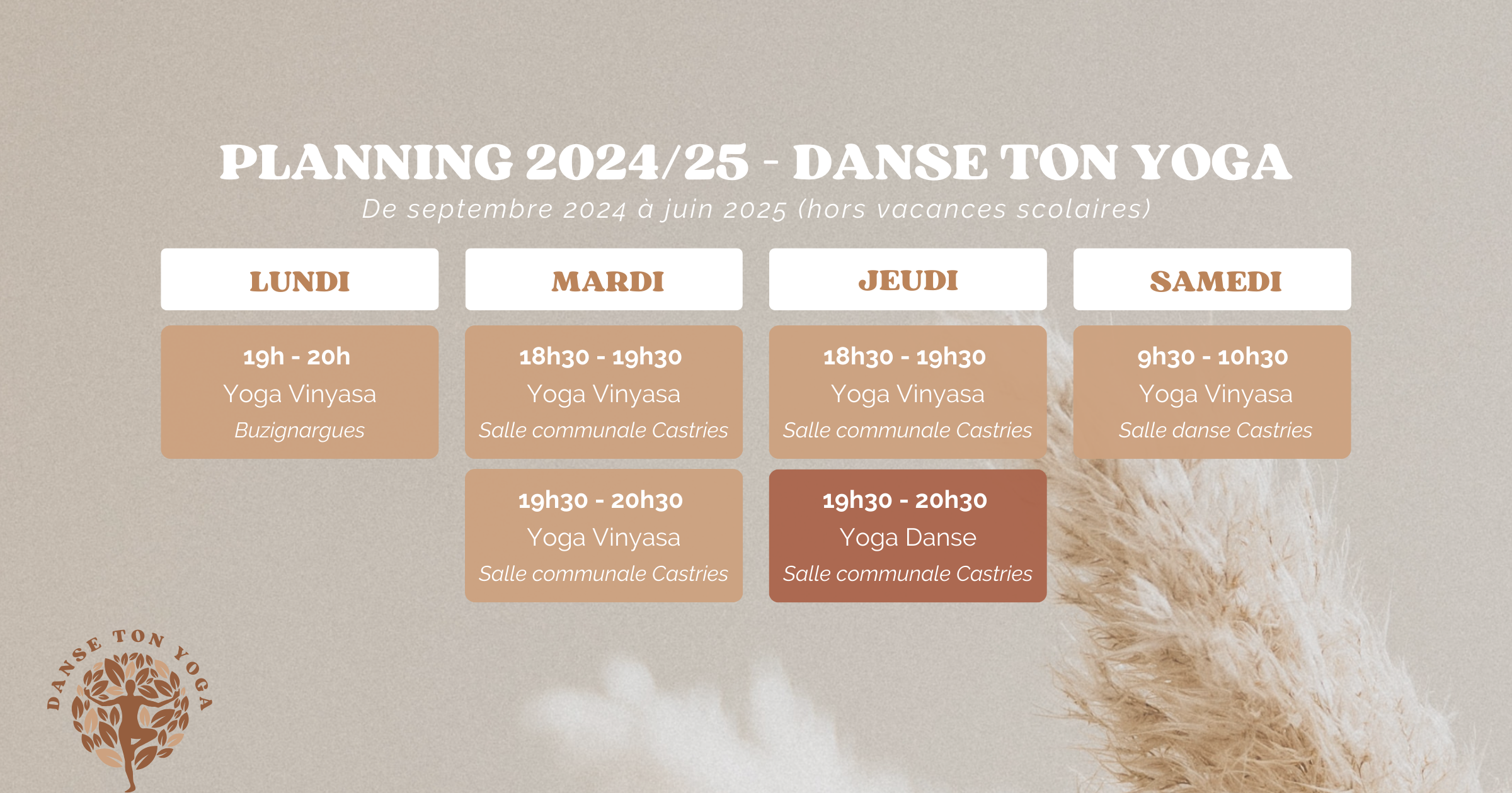 planning Danse ton Yoga