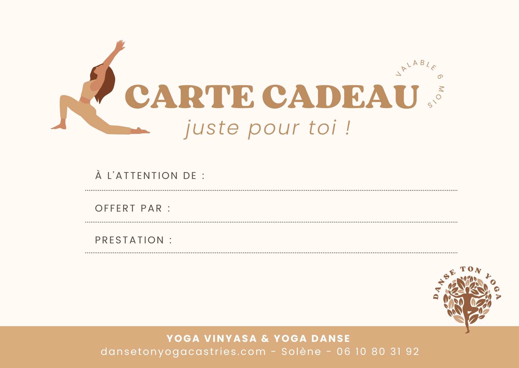 carte cadeau yoga vinyasa yoga danse