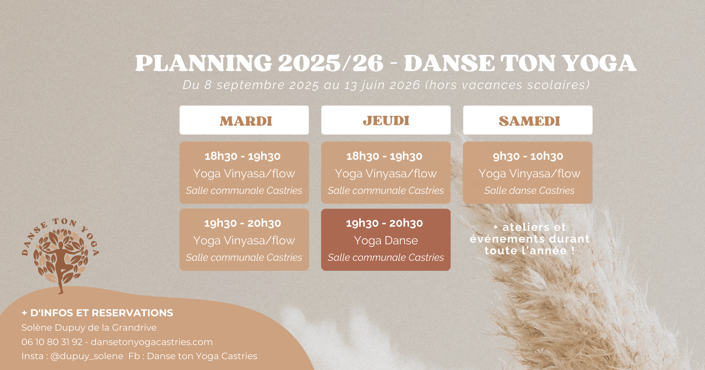 planning Danse ton Yoga 2025/2026